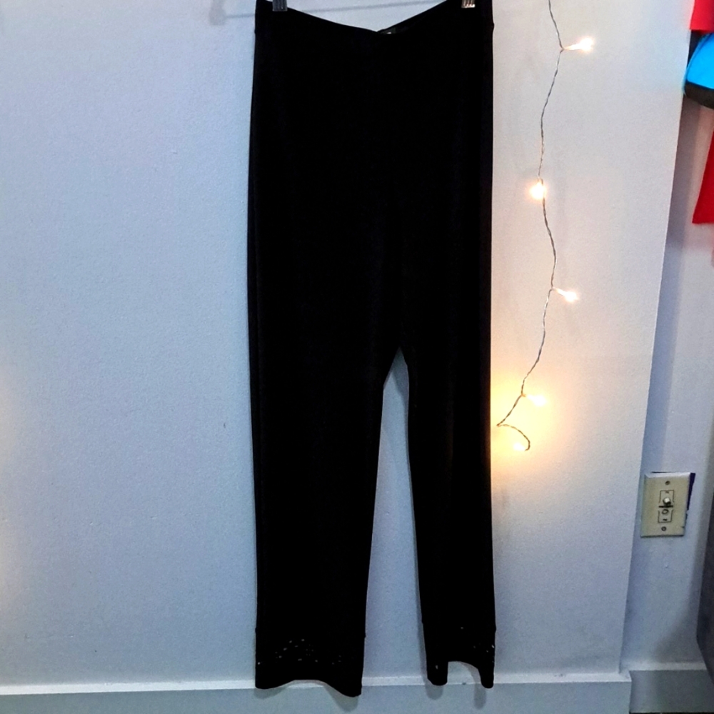 NWOT Sympli Black Pants With Cutout Cuffs